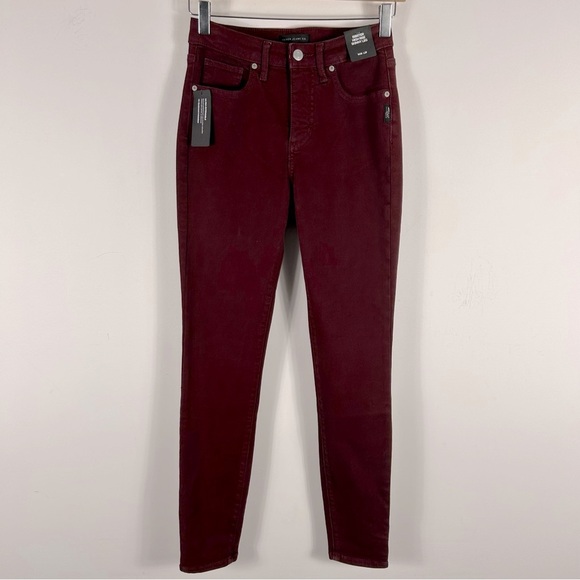 NWT Silver ISBISTER HIGH RISE SKINNY LEG Women's Burgundy Jeans 26x29 - Picture 1 of 11